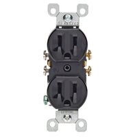 Leviton コンセント 15アンペア ブラック (05320-ECP) /  RECEPT DPLX GRND 15A BLK