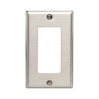 Leviton ステンレススティール製GFCI/ロッカーウォールプレート 1ギャング シルバー (84401-040) / WALLPLATE DECORA 1G SS