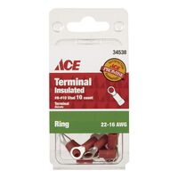 Ace 絶縁性リング型端子 22-16 AWG 10個入 (34538) / TERM RNG22-16G8-10SD10PK