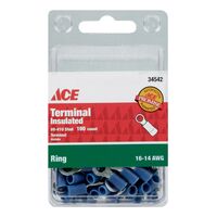 Ace 絶縁性リング型端子 16-14 AWG 100個入 (34542) / TERM RNG INS16-14G8-10SD