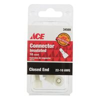 ACE 絶縁性クローズエンド 接続コネクター 22-10 AWG用 10個入 (34569) / CONN CLSDEND 22-10G PK10