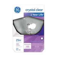 GE Lighting グローブ型白熱電球 25ワット G25 ホワイト 6パック (12983)