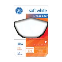 GE Lighting グローブ型白熱電球 40ワット G25 ソフトホワイト 6パック (12979)