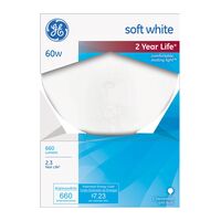 GE Lighting グローブ型白熱電球 60ワット G40 ソフトホワイト 6パック (49780)
