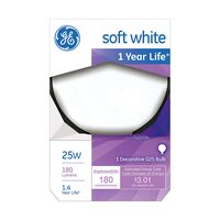 GE Lighting グローブ型白熱電球 25ワット G25 ソフトホワイト 6パック (12982)