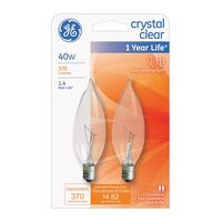 GE Lighting 炎型白熱電球 40ワット CA10 ホワイト 2個入 4パック (76236)