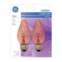 GE Lighting 炎型白熱電球  25ワット F15 アンバー 2個入 4パック (75339)