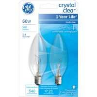 GE Lighting 炎型白熱電球 60ワットB10 ホワイト 2個入 4パック (76229)