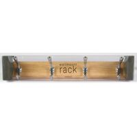 INTERDESIGN 壁取り付け用ラック (81370) / RACK 4 HOOK BEECH/CHRM