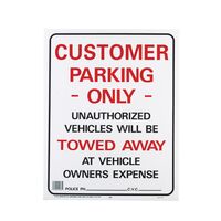 HY-KO プラスティックサインプレート 「Customer Parking Only」 (700) / SIGN CUSTOMR PARK 15X19"