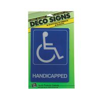 HY-KO プラスティックサインステッカー「Handicapped」5枚入 (D-17) / SIGN DECO HANDICAP 5X7"