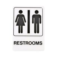 HY-KO プラスティックサインステッカー「Restrooms」5枚入 (D-23) / SIGN DECO RESTROOM 5X7"