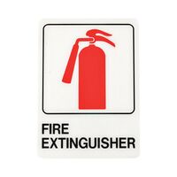 HY-KO プラスティック製サイン「Fire Extinguisher」5枚入 (D-16) / SIGN DECO FIRE EXT 5"X7"