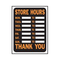HY-KO プラスティック製サインプレート「Store Hours」10枚入 (3030) / SIGN STORE HOURS 9X12PLS
