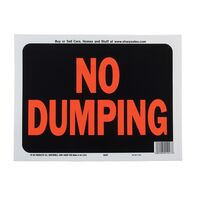 HY-KO プラスティック製サインプレート「No Dumping」10枚入 (3027) / SIGN NO DUMPING 9X12 PLS