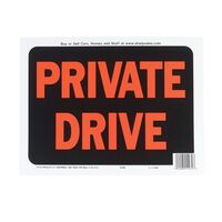 HY-KO プラスティック製サインプレート「Private Drive」10枚入 (3028) / SIGN PRIVATE DRIVE PLAS