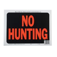 HY-KO プラスティック製サインプレート「 No Hunting」10枚入 (3021) / SIGN NO HUNT 9X12"PLSTC