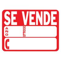 HY-KO スペイン語プラスティック製サインプレート「Se Vende - Carro」 (For Sale - Auto) 10枚入 / SIGN SE VENDE-CARRO R/W