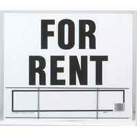 Hy-Ko  プラスティック製サインプレート 「For Rent」5枚入（LFR-4）/ SIGN FOR RENT 20X24"BRKT