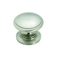 Amerock Brass Classics ラウンド型キャビネットノブ サテンニッケル (BP1466G10) / KNOB1-1/4"HERIG SATNICKL