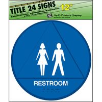 Hy-Ko プラスティック製点字サインプレート「Restroom」（男女兼用トイレ）(T-24U) / UNISEX RESTRM SIGN BRAIL