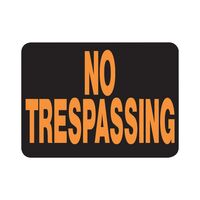 HY-KO プラスティック製サインプレート「No Trespassing」10枚入 (3014) / SIGN NO TRESPAS9X12PLSTC