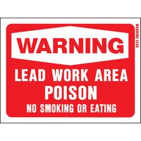 HY-KO プラスティック製サインプレート「WARNING - Lead Work Area - POISON 」10枚入 (20647) / WARNING LEAD WORK AREA.