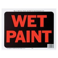 HY-KO プラスティック製サインプレート「Wet Paint」10枚入 (3032) / SIGN WET PAINT9X12"PLSTC