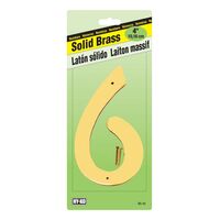 HY-KO ネジ取付式ナンバー ブラスゴールド 4インチ「6」(BR-40/6) / NUMBER HOUSE 4"S BRASS#6