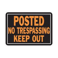 HY-KO アルミニウム製サインプレート「Posted No Trespassing Keep Out」12枚入 (813) / SIGN NO TRES KP OUT10X14