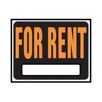 HY-KO プラスティック製サインプレート「For Rent」5枚入 (SP-102) / SIGN FOR RENT15X19"PLSTC