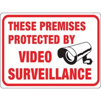 HY-KO プラスティック製サインプレート「Protected by Video Surveillance」10枚入 (20619) / SIGN VIDEO SURVEILLANCE