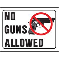 HY-KO プラスティックサイン「NO GUNS ALLOWED」(20691) / SIGN - NO GUNS ALLOWED