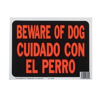 Hy-Ko プラスティックサインプレート 10枚入 (3060) / BEWARE DOG/CUIDADO PERR