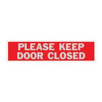 HY-KO アルミニウム製サインプレート「Please Keep Door Closed」10枚入 / SIGN KEEP DR CLOSED2X8"