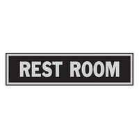 HY-KO アルミニウム製サインプレート「Rest Room」10枚入 (437) / SIGN REST ROOM 2X8" ALUM