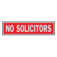 HY-KO アルミニウム製サインプレート「No Solicitors」10枚入 (427) / SIGN NO SOLICITORS 2X8"