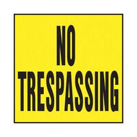 HY-KO プラスティック製サインプレート「No Trespassing」20枚入 (YP-7) / SIGN NO TRESPASS PLAST