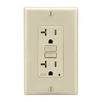 Leviton Decora タンパーレジスタントAFCIコンセント 20A 125V ライトアーモンド (AFTR2-T) / TR AFCI RECPT 20A125V LA