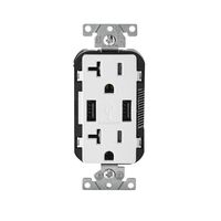 Leviton Decora USBコンセント 20AMP ホワイト (T5832-W) / USB OUTLET 20AMP WHT