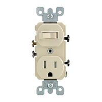 Leviton タンパーレジスタント コンビネーションスイッチコンセント アイボリー (T5225-I) / COM SWITCH/TR OUT 15A IV