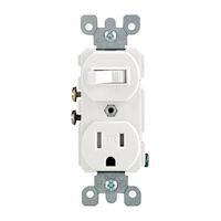 Leviton タンパーレジスタント コンビネーションスイッチコンセント ホワイト / COM SWTCH/TR OUT 15A WHT