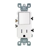 Leviton Decora タンパーレジスタントコンビネーションスイッチコンセント 15A ホワイト (T5625-W) / DEC COM SW/TR OT 15A WH