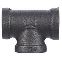 B＆K 可鍛鉄製T字型継手 1/2インチ ブラック 5個入 (520-603BG) / TEE BLK 1/2" EQL