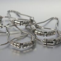 Excell 金属製シャワーカーテンリング シルバー 12個入 (061O0-0066-040) / RING SHWR MTL GLIDE 12PK