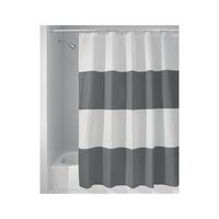 InterDesign シャワーカーテン グレーホワイトストライプ 2パック (26915) / SHOWER CURTAIN STRIPES