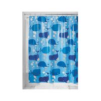 InterDesign シャワーカーテン くじら柄 2パック (32580) / SHOWER CURTAIN MOBY BLUE