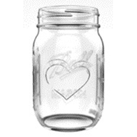 Ball Collection Elite コレクションジャー レギュラーマウス 16オンス 4個入 4パック (1440069058) / CANNING JAR HEART 4PK