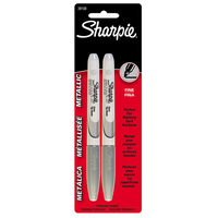 Sharpie Metallic 油性メーカー 細書き シルバー 2本入 (39108) / SHARPIE METALLC SLVR 2CT