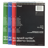 Mead スパイラルバインド式幅広罫線付メモ帳 80枚 12冊 (43080) / NOTEBOOK STENO 80CT 6X9